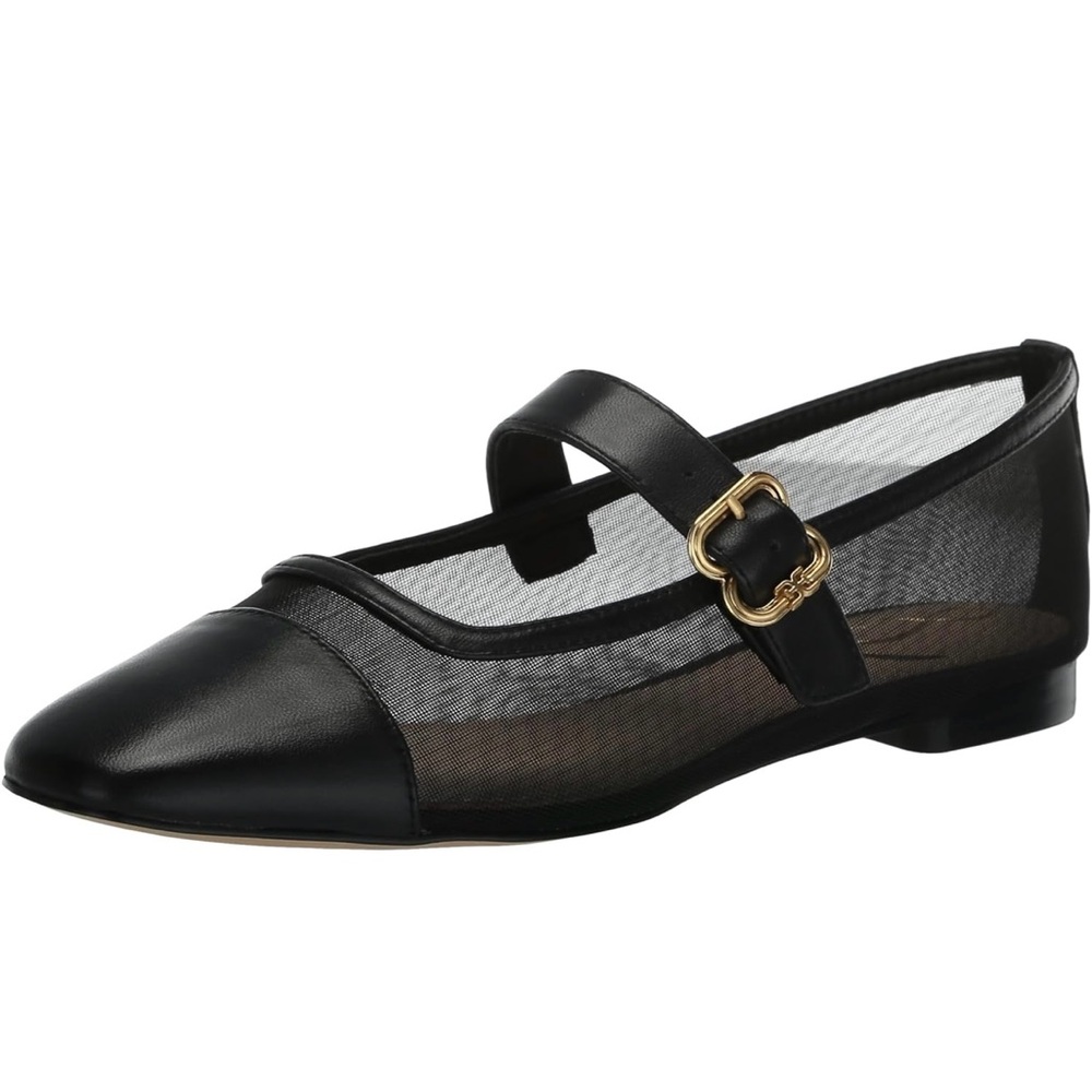Sam Edelman Miranda Mary Jane Flat - Black Mesh, Square Toe NWOT 7